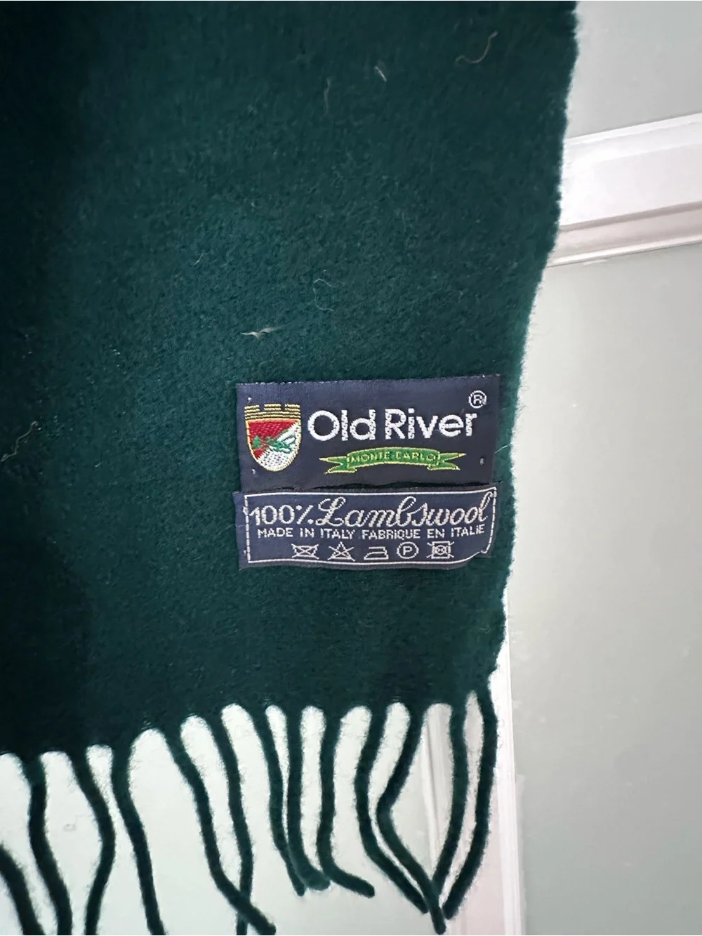 Old River Monte-Carlo 100% Lambswool Scarf Made In Italy